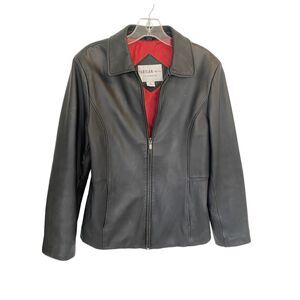 Parisian Works Black Genuine Leather Jacket Sz M